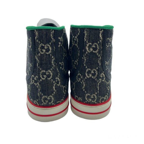 Gucci GG Jacquard Black Denim High-Top Tennis 1977 Men's Sneakers US11 - Picture 13 of 15